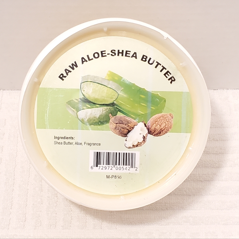 Raw Aloe Shea Butter 100% Natural Skin Hair Care 15 oz Plastic Container